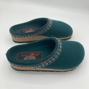 Haflinger Kids Unisex GZ Wool Clog Slip On Green Size 2
